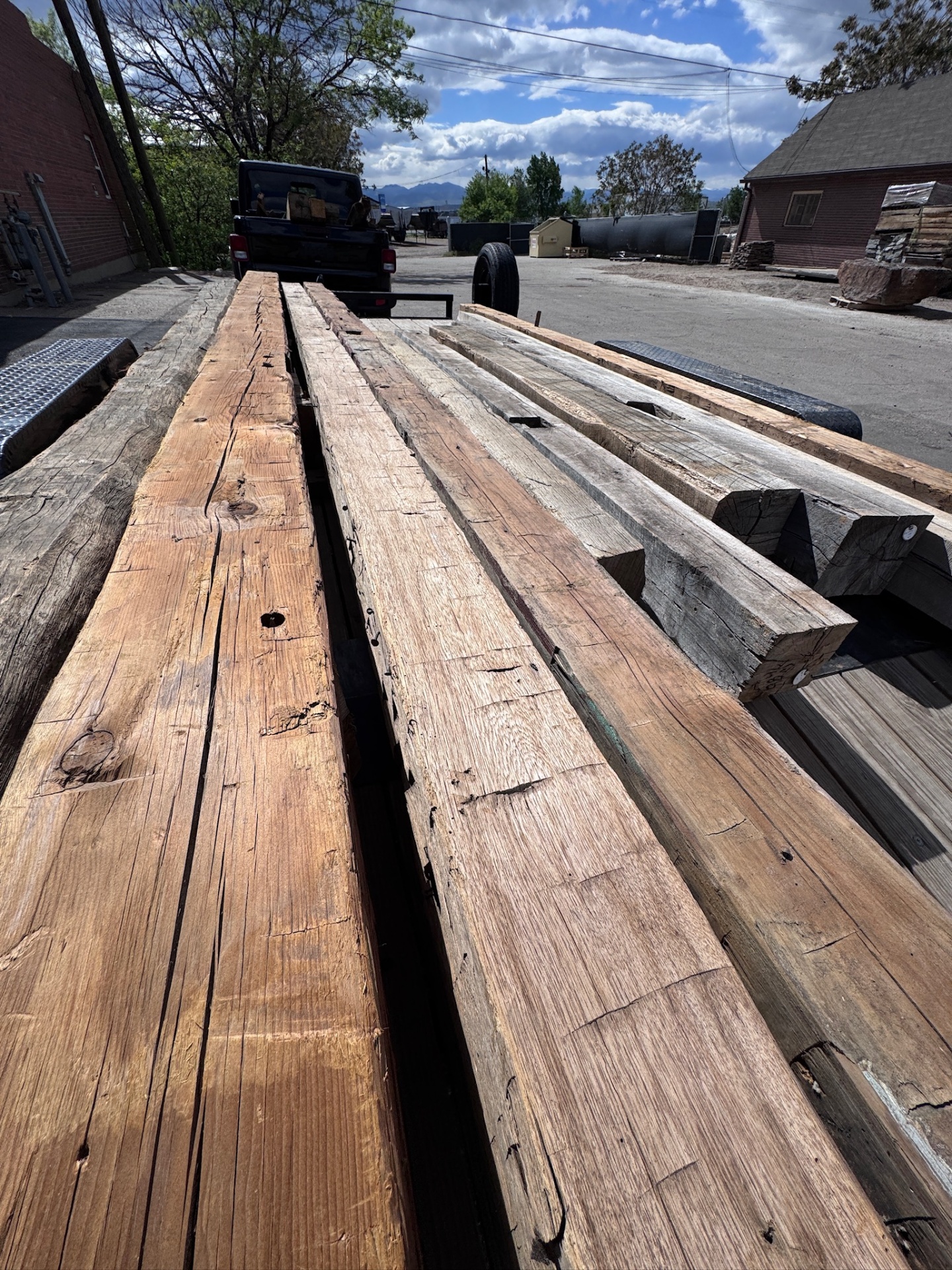 Trailer of beams ready to roll out