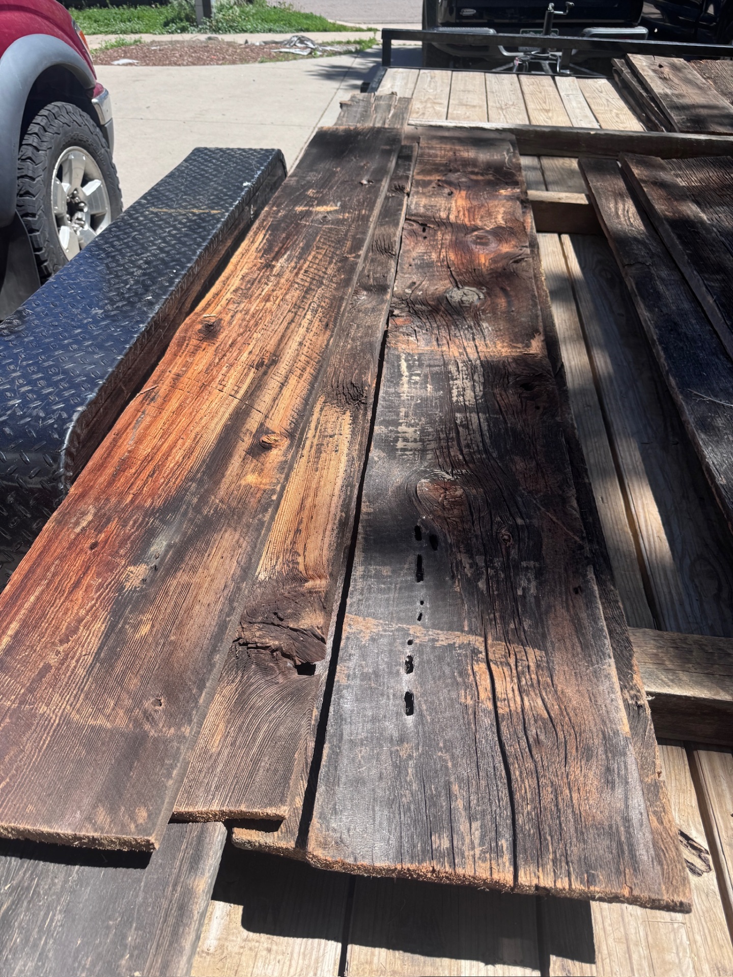 Sun-aged barn siding, brown and silver tones
